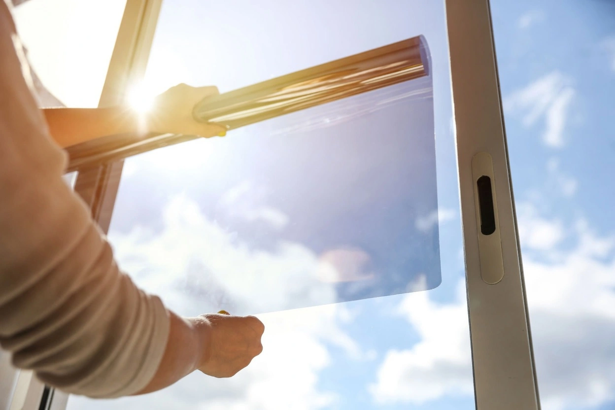 Ceramic window film installation on a Mesa AZ home